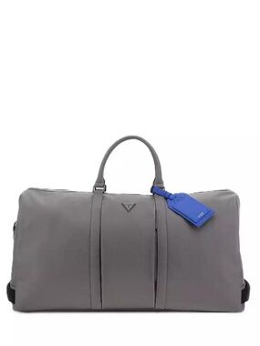 NEW GUESS Logo Pisa Double Zip Weekender Duffel Bag in Gray